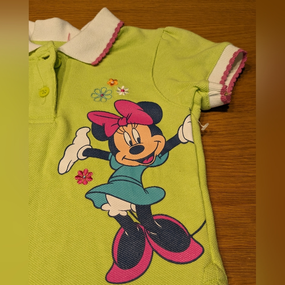 Disney Minnie Mouse 2 Piece Set Floral Shorts Green Top NWoT 18 Months - Picture 2 of 4